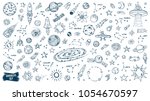 space doodles set. astronomy.... | Shutterstock .eps vector #1054670597