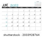calendar 2022 year. june 2022... | Shutterstock .eps vector #2033928764