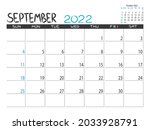 calendar 2022 year. september... | Shutterstock .eps vector #2033928791