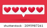 message bubble with hearts 3d... | Shutterstock .eps vector #2095987261