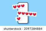 message bubble with hearts 3d... | Shutterstock .eps vector #2097284884