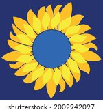 Vector Sunflower On Blue...