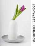 purple tulip in white vase | Shutterstock . vector #1937914024