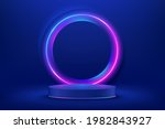 abstract shiny blue cylinder... | Shutterstock .eps vector #1982843927