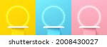 set of abstract 3d shelf or... | Shutterstock .eps vector #2008430027
