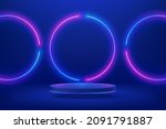 realistic 3d dark blue cylinder ... | Shutterstock .eps vector #2091791887