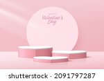 realistic 3d pink and white... | Shutterstock .eps vector #2091797287