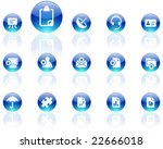 white on blue aqua icons   set... | Shutterstock .eps vector #22666018