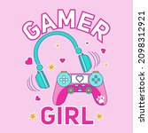 gamer girl cute vector... | Shutterstock .eps vector #2098312921
