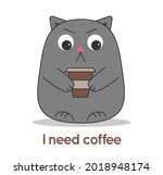 cat disgruntled sleepy angry of ... | Shutterstock .eps vector #2018948174