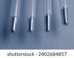 Small photo of mercury thermometers, glass banks made of mercury