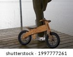 Old children's wooden bicycle...