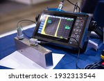 Small photo of Ultrasonic flaw detector. Ultrasonic testing. Acoustic thickness gauge.