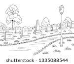 Cemetery Graphic Black White...