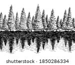 forest fir trees with... | Shutterstock .eps vector #1850286334