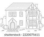 Old English House Graphic Black ...