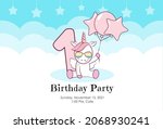 Birthday Invitation With Cute...