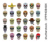 set of colorful skulls for the... | Shutterstock .eps vector #1999408484