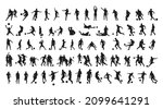 collection of black silhouettes ... | Shutterstock .eps vector #2099641291