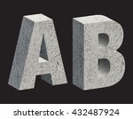 concrete 3d letters. vector... | Shutterstock .eps vector #432487924