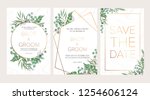 wedding floral invitation ... | Shutterstock .eps vector #1254606124