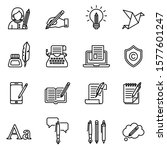 copywriting icons set with... | Shutterstock .eps vector #1577601247