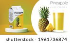 pineapple juice drink carton... | Shutterstock .eps vector #1961736874