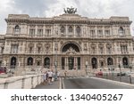 Small photo of Rome, Italy - August 3, 2018: Facade of the Supreme Court of Cassation, the highest court of appeal or court of last resort in Italy. It has its seat in the Palace of Justice, Piazza Cavour