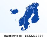 scandinavia map. norway  sweden ... | Shutterstock .eps vector #1832213734