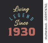 Living Legend since 1930, Born in 1930 vintage design vector