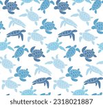 cute turtle pattern  blue...