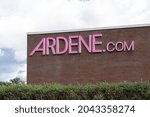 Small photo of Montreal, QC, Canada - September 3, 2021: Close up of Ardene.com sign at their Distribution Centre in Montreal, QC, Canada. Ardene is a family-owned Canadian fashion retailer.