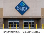 Small photo of Buffalo, NY, USA - May 23, 2022: The entrance to a Sam’s club store in Buffalo, NY, USA. Sam's West, Inc. is an American chain of membership-only retail warehouse clubs.