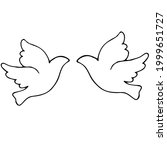 Vector Illustration Of Pigeons...