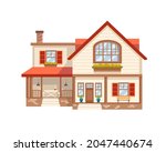 traditional country cottage.... | Shutterstock .eps vector #2047440674