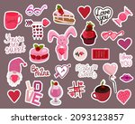 valentine's day sweets stickers ... | Shutterstock .eps vector #2093123857