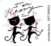 Funny Cat On Dance Vector Image ...