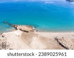 Small photo of Argilos Beach is surrounded by clay and therefore is popular for natural spa, Xerokampos Lasithi Crete Greece
