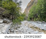 Small photo of Samaria Gorge is the longest gorge in Europe with lenght of 16 km and belongs to the most impressive gorges in Greece. It's located in White Mountains (Lefka Ori) in Chania region, Crete Greece