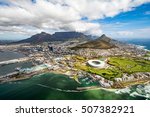 Cape Town and the 12 Apostels from above in South Africa