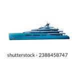 Isolated Super yacht aviva on white background
