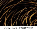 Small photo of This is a background image with gold streamlines drawn with a brush on a black background