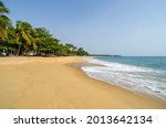 A beautiful empty beach in Sierra Leone, West Africa