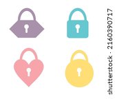 padlock with difference shape... | Shutterstock .eps vector #2160390717