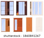 set of cabinets. hallways ... | Shutterstock .eps vector #1860841267
