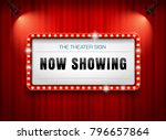 theater sign on curtain with... | Shutterstock .eps vector #796657864
