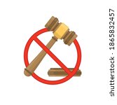 no to law. stop sign and hammer ... | Shutterstock .eps vector #1865832457
