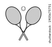 two crossed racket and tennis... | Shutterstock .eps vector #1905675751