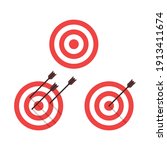 target icons set. arrow hitting ... | Shutterstock .eps vector #1913411674