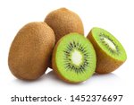 Delicious ripe kiwi fruits, isolated on white background